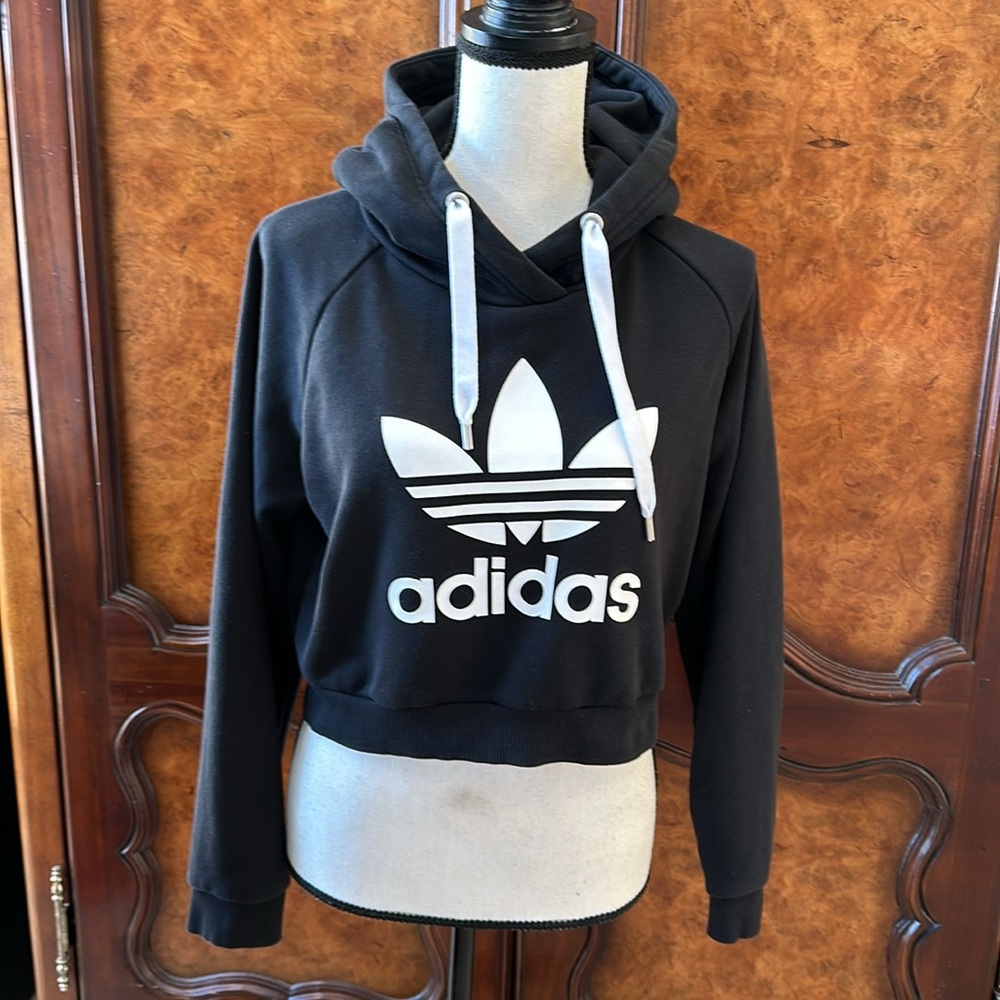 Adidas Trefoil Cropped Hoodie - Picture 12 of 16